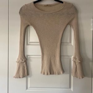 Ivory bell-sleeve tee